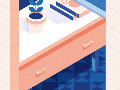 Window Detail blue house illustration isometric vector window