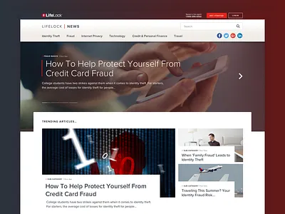 LifeLock Education Blog blog design ui ux website