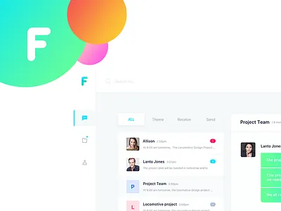 Firmaill Application 2 application clean email inbox mail mailbox outgoing search select send ui