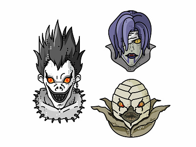 Sidoh And Rem 👹 2d anime apple deamon death death note illustration note rem ryuk shadow sidoh