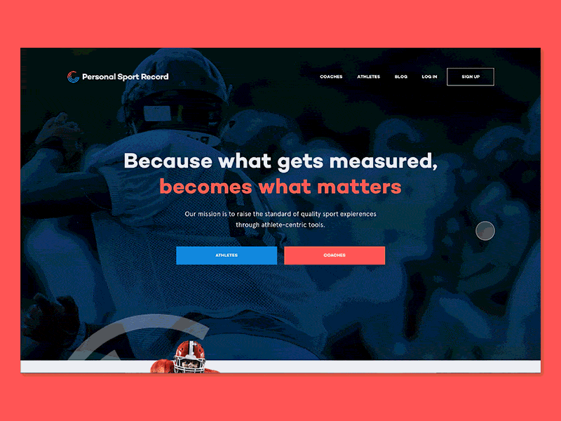 Personal Sport Record sports ui web design website