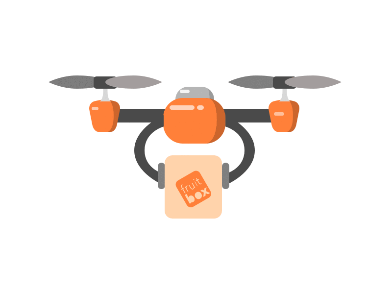 Fruitbox - Spot Illustrations box delivery design drone flat fruit icons illustration illustrations logo orange spot