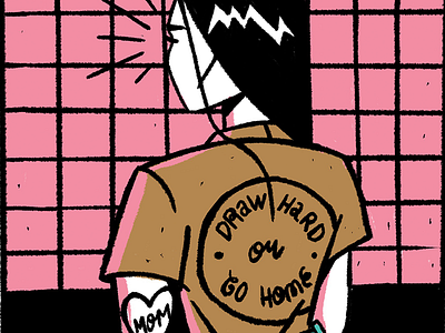 Draw Hard or Go Home drawing girl illustration tattoo