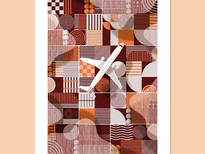 Flyover Country abstract airplane aviation clouds crops farmland flying midwest plane poster shadow sky