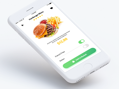 Food Delivery App - Product Screen app basket delivery detail food hamburger order product