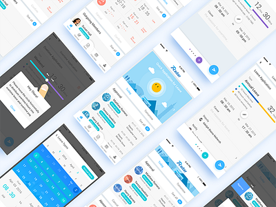 Radar Mobile | UI collection app approval attendance calendar collection illustration leave mobile overtime radar slide bar tutorial