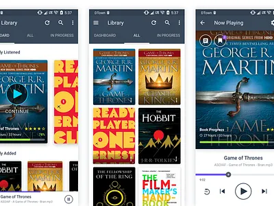 Audiobook App for Android android app audiobook audiobooks book books clean design listening mobile ui ux