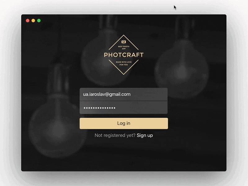 Login Form Animation animation app craft login osx photo product service social ui ux