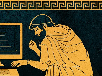 Grecian Blog Image athens blog greek illustration jajo philosophy technology