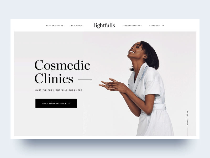 Lightfalls Pageload animation cosmetics health load page principle prototype ui ux