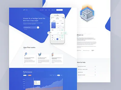 Landing Page for Titan Invest 10clouds app finance fund hedge landing mobile page