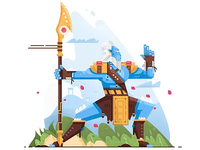 Phatom Lancer art dota dota2 falt flat game moba phatom lancer steam vector videogame