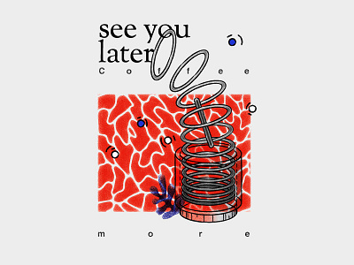 See you later, Summer dear blue coffee end isometric matisse memphis red shapes summer you