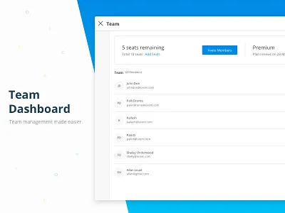 Team Dashboard - SignEasy dashboard easy management sign team