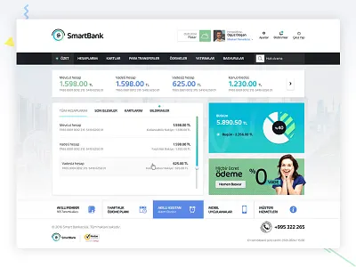 Internet Banking Concept Design bank bank web app banking card clean dashboard finance money online banking ui