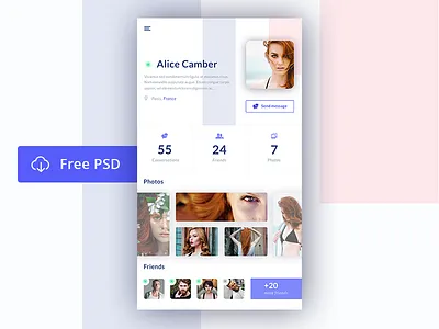 User profile - Freebie design freebie mobile psd ui ux