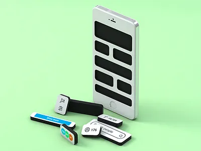 Empty State blog cell phone cinema 4d illustration low poly