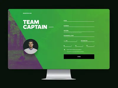 Adidas Tango League registration from registration green purple ui