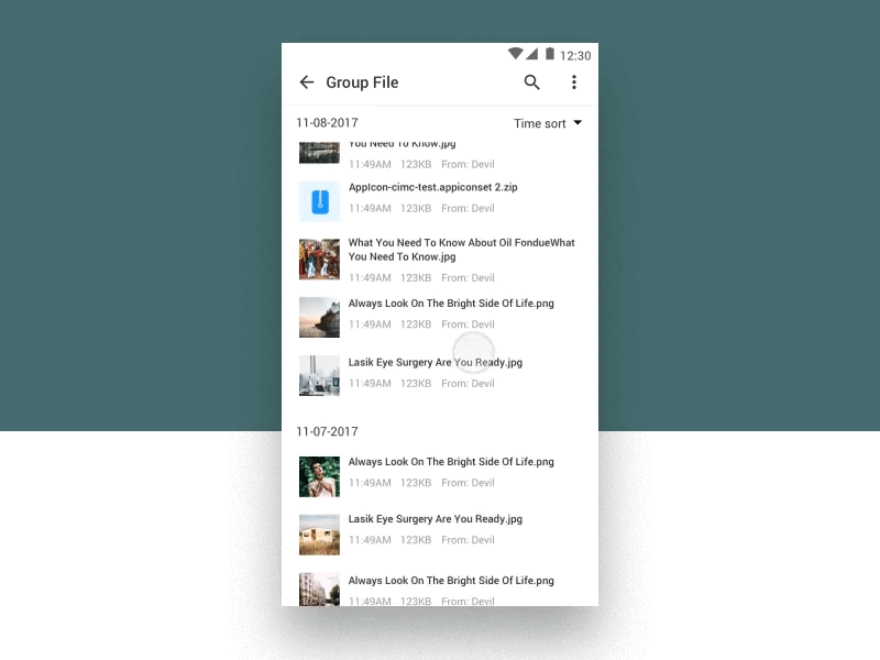 Group File Filter android animation design filter gif material ui ux
