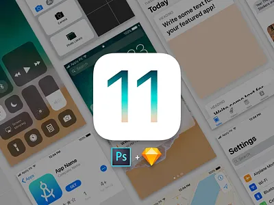 iOS 11 UI Kit ios 11 psd resource sketch template ui kit