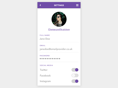 Daily UI challenge #007 — Settings dailyui settings ui
