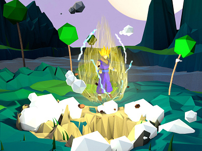 Sangohan Low Poly cinema 4d low poly