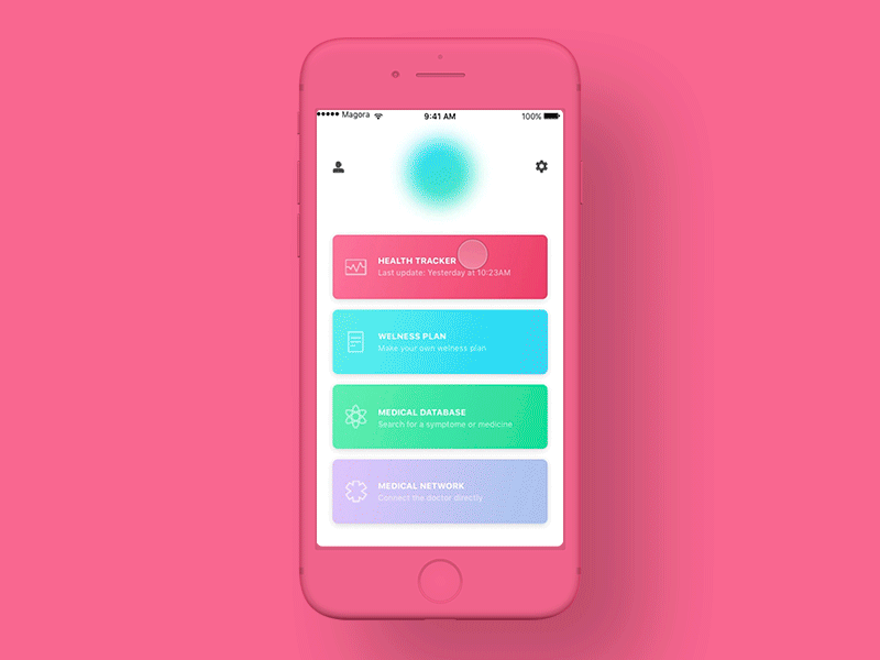 Health monitoring app | Concept animation app cards gif health interaction minimal monitoring motion principle