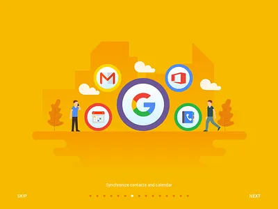 CRM Web App Onboarding - Synchronize campaign crm dashboard data flat gmail graphic illustration mail marketing onboarding