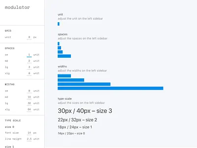 modulator app design system grid kit spacing tool ui unit