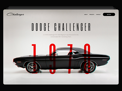 Dodge Chellenger challenger cover dodge header interactivearts kosov landing ui ux website