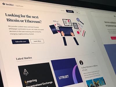 CoinTrackr Insider bitcoin blockchain blog cryptocurrency ethereum illustration purple ui web webdesign