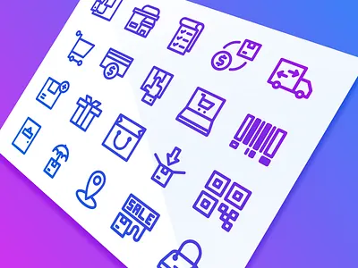 Shopping and Retail Icons flat glyph icon iconography iconset interface line shopping startup ui user
