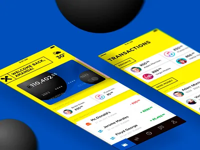 Raiffeisen Mobile Bank App app bank card clean interface mobile modern transactions ui ux