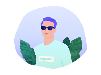 Illustration 1 character drawing fashion illustration man streetwear sunglasses supreme