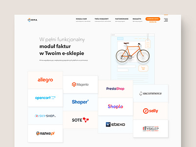ifirma - e-commerce integrations about accounting bike e commerce features integration landing page product product page website