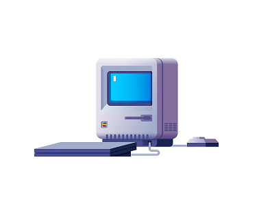 Mac 2 apple computer illustration mac macintosh old retro