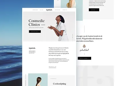 Lightfalls Home cosmetics health home landing page skincare ui ux