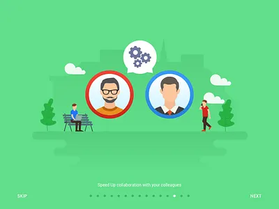 CRM Web App Onboarding - Colaboration campaign crm dashboard flat gmail graphic mail marketing onboarding