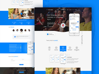 Cinema Bot clean landing landing page ui ux web web design website