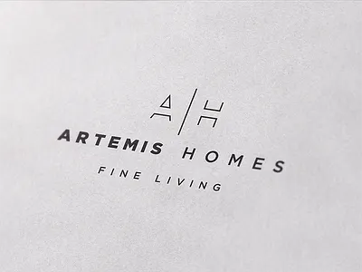 Logo design for Artemis Homes ah fine living home home builders house luxury real estate simple
