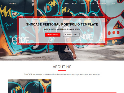 Shocase - Personal Portfolio Template amazing bootstrap clean creative modern onepage personal portfolio red responsive