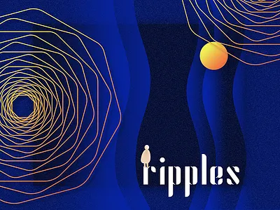 Ripples blue gradient illustrator line noisy ps 插图 渐变