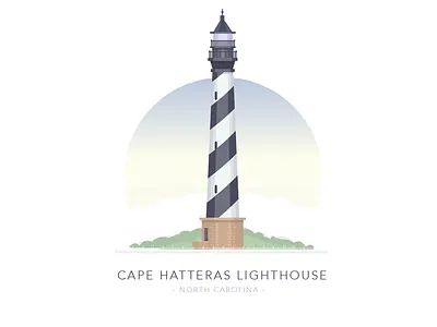 Cape Hatteras Lighthouse, North Carolina architecture building home house illustration landscape light lighthouse north carolina sea