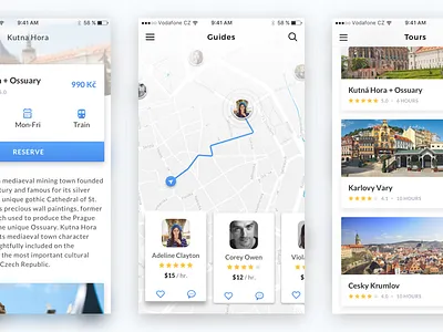 Traveling App app cards cz gradient ios light map social tickets travel ui ux