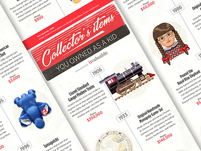 Vintage toys infographic illustration infographics retro timeline