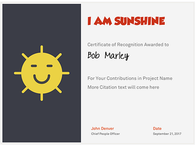 Employee Recognition Awards certificate employee recognition award happiness perfect spot award sunshine superhero team