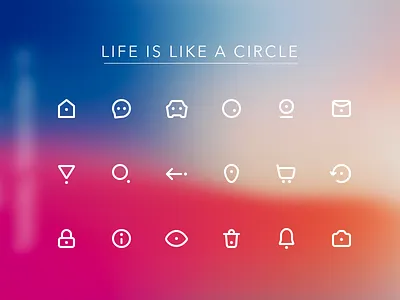 Life is like a circle icon，iphone x，round，life