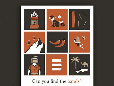 Can you find the bands? minimal music retro