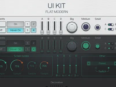 Modern Audio Ui Kit audio flat futuristic graphical gui interface kit knob slider template ui user