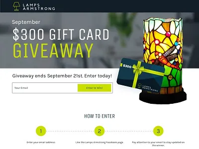 Landing Page for Lamps Armstrong landing page sketch web design